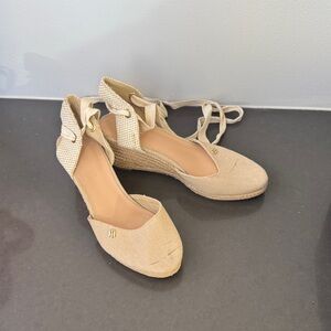 Tommy Hilfiger Cream Espadrille Wedges